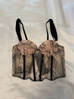 Sheer Black Lace Bustier